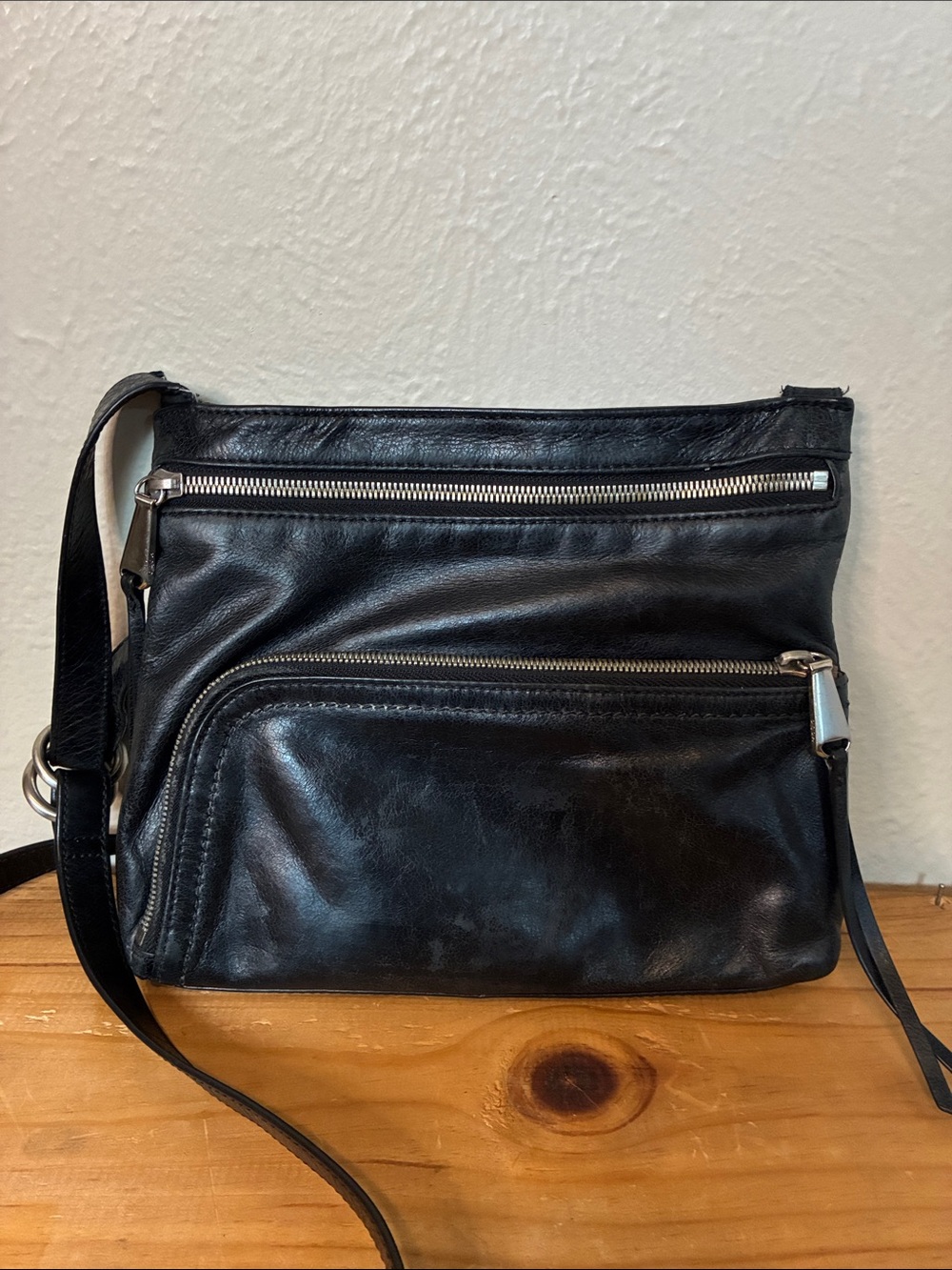 HOBO Black Leather Crossbody Bag